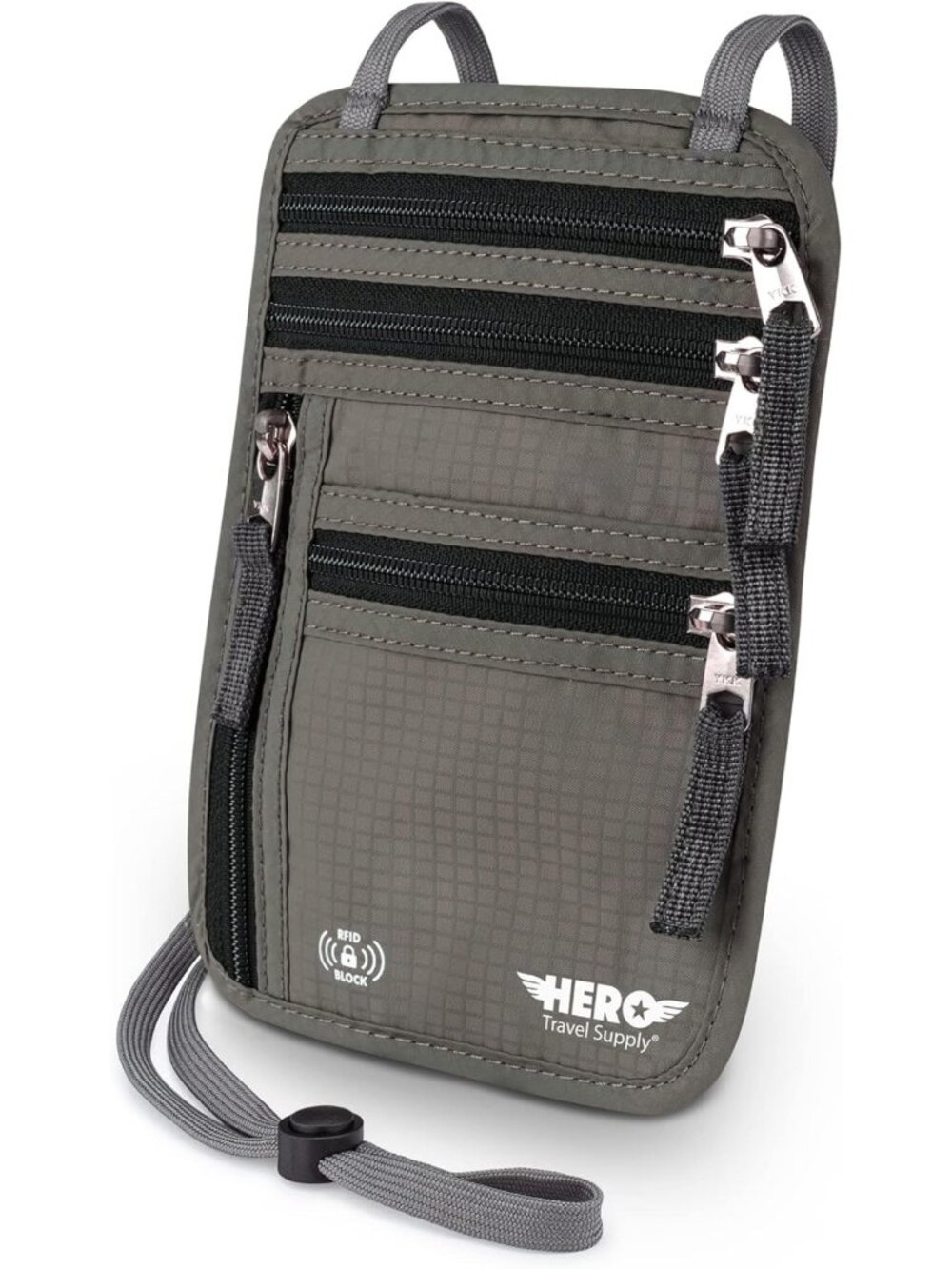 RFID Blocking Neck Wallet - Concealed Travel Pouch for Passport & Essentials